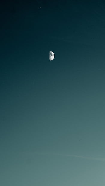 Captivating view of the half moon against a serene night sky, perfect for nature lovers. HD phone wallpaper