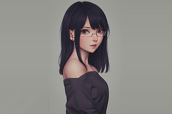 Anime Glasses Girl, anime-girl, anime, artwork, artist, digital-art HD wallpaper