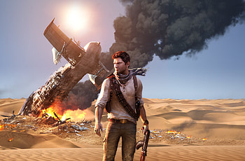 Uncharted, main in desert, video game, PS4 HD wallpaper