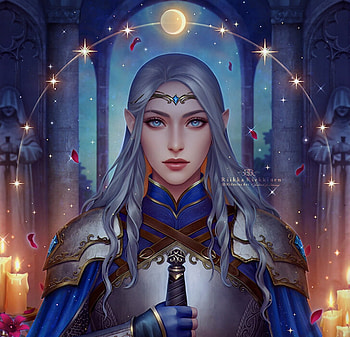 Paladin, riikka sofia, blue, riikka sofia riekkinen, fantasy, midorisa, girl, armor, riekkinen HD wallpaper