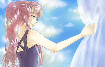 Megurine Luka, awesome, artistic, nice, outside, digital, cg, white, art, girl, singer, aqua, pink hair, anime girl, anime, pretty, megurine, virtual, blue, luka, black, song, sunlight, cute, vocaloid, dress, beauty, music, vocaloids, sun, program, beautiful, aqua eeys, diva, tail, curtain, pink, cool, clouds, sky, idol HD wallpaper
