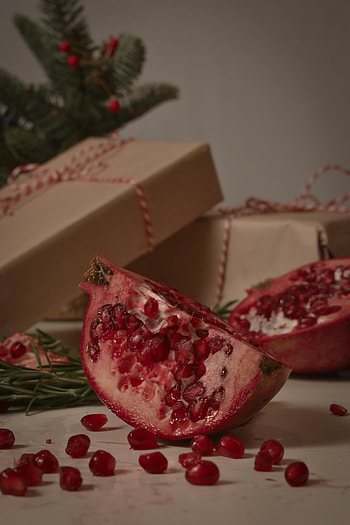 Food, Branches, Fruit, Lobules, Slices, Garnet, Pomegranate, Boxes HD phone wallpaper