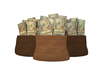 Dollars Money In Bags, dollar, money, 3D HD wallpaper