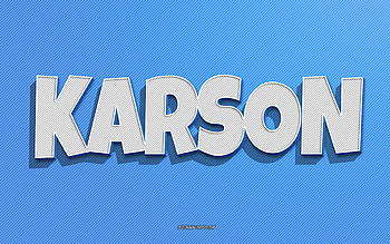 Karson, blue lines background, with names, Karson name, male names, Karson greeting card, line art, with Karson name HD wallpaper