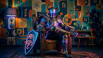 Neon Dragon Knight: The Atomic Lounge - + Gaming, Cyberpunk, Knight, Retro, Neon, Sci Fi HD wallpaper