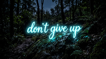 Don't Give Up — Neon Forest, Neon Sign, Motivational Quote HD wallpaper