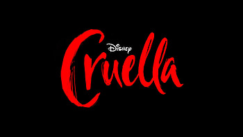 Cruella, typography, black background, movie, title HD wallpaper