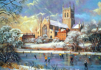 big church and wintersport, winter, sport, church, ice HD wallpaper