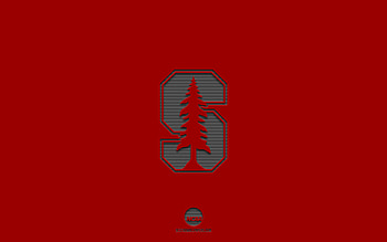 Stanford Cardinal, red background, American football team, Stanford Cardinal emblem, NCAA, California, USA, American football, Stanford Cardinal logo HD wallpaper