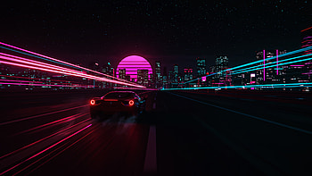 Ferrari Retrowave , ferrari, cars, retrowave, night, stars, synthwave, artist, artwork, digital-art HD wallpaper