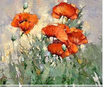 Poppies F, art, floral, beautiful, romance, beauty, artwork, poppies, painting, flower, love HD wallpaper