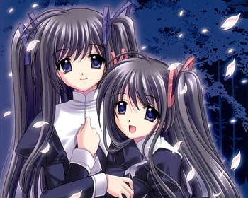 B.F.F, cute, long hair, beauty, nice, lady, petals, maiden, bhot, female, sexy, sweet, ribbon, girl, beautiful, black hair, kawaii, anime girl, anime, pretty, lovely HD wallpaper