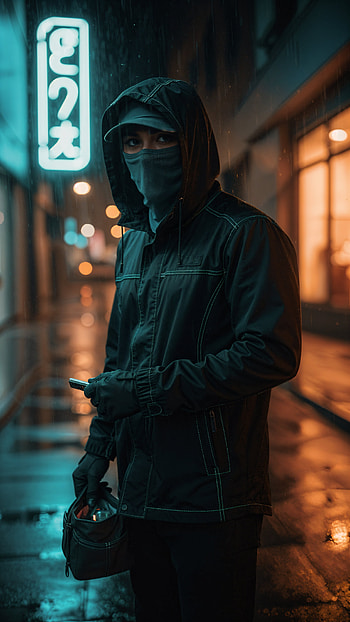 Neon Night Thief — / Midnight Swipe / Hooded City Rogue / Urban Phantom HD phone wallpaper