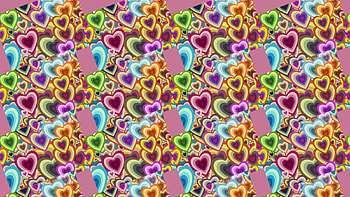 Happy Valentine's Hearts, hearts, colors, happy valentines day, valentines day HD wallpaper