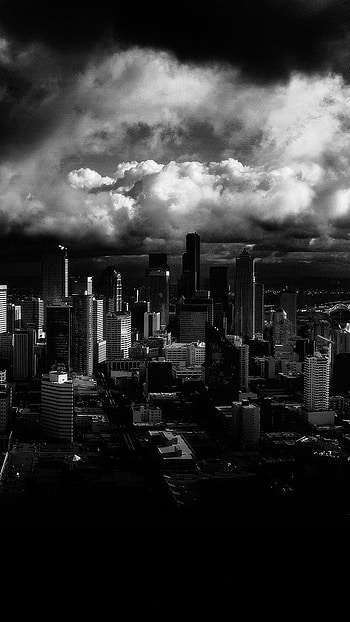 Full Black, Cloudy, Dark City HD phone wallpaper