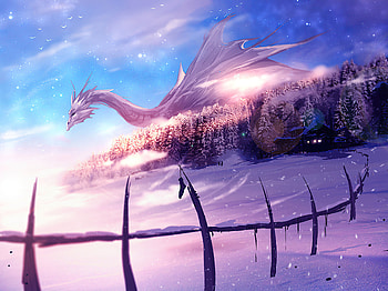 Dragon Under The Snow , dragon, artist, artwork, digital-art, deviantart HD wallpaper