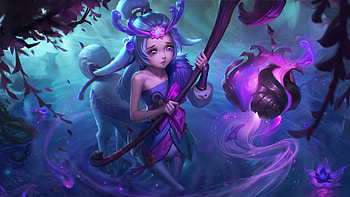 lillia With Purple Dress League Of Legends HD wallpaper