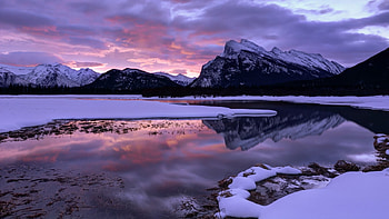 Arctic landscape, landscape, nature, mountains, lake, winter, sunris, hills, scene, , reflection, snow, sky, sunset HD wallpaper