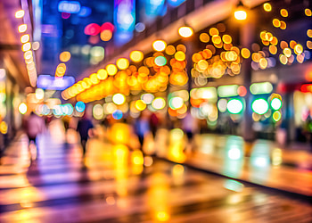 Bokeh City At Night Colorful, bokeh, city night, colorful, people HD wallpaper