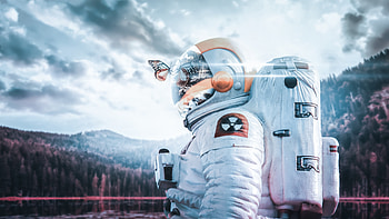 Radioactive Astronaut, astronaut, graphy, radioactive HD wallpaper