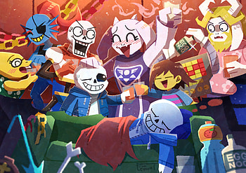 Ultimate Undertale Heroes Ultra, Undyne (Undertale), Papyrus (Undertale), Sans (Undertale), Toriel (Undertale), Frisk (Undertale), video game, Undertale HD wallpaper