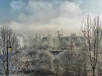 Fog mist smoke and frost over Starnberg, mist, starnberg, frost, fog, smoke HD wallpaper
