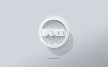 Dell logo, white background, Dell 3d logo, 3d art, Dell, 3d Dell emblem HD wallpaper