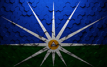Flag of Uberlandia, honeycomb art, Uberlandia hexagons flag, Uberlandia 3d hexagons art, Uberlandia flag HD wallpaper