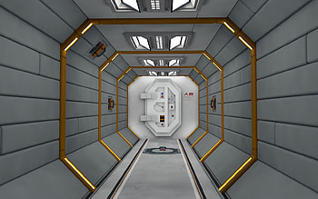 Airlock, space, door, 3d, cinema 4d HD wallpaper