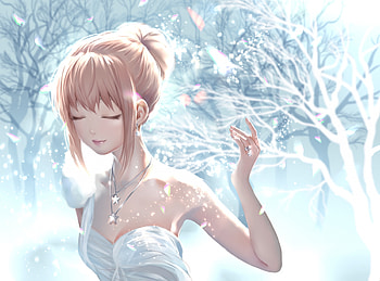 Winter, blond hair, blonde, beauty, nice, lady, maiden, , blonde hair, female, sexy, sweet, white, magic, blond, gorgeous, hot, girl, beautiful, anime girl, elegant, anime, fantasy, pretty, lovely HD wallpaper