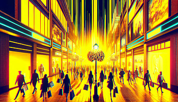 Vibrant Black Friday Shopping Frenzy, black friday, urban, neon, Shopping, night HD wallpaper