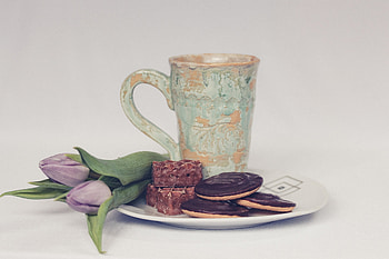 Food, Tulips, Cookies, Cup, Bakery Products, Baking HD wallpaper