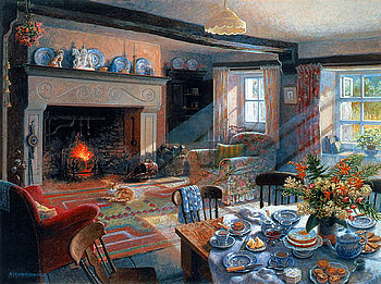 Stephen J. Darbishire. Friends For Tea, stephen j darbishire, living, art, painting HD wallpaper