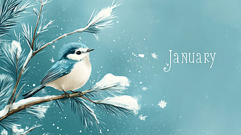 January Birds: A Beautiful, january, bird, branch HD wallpaper