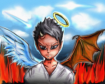 Art, Angel, Devil, Contradiction, Essence HD wallpaper
