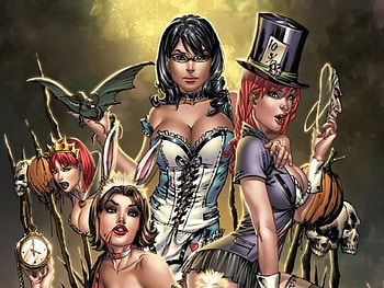grimm tales, fairy tales, comic, girls, abstract HD wallpaper