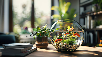 Serene Aquarium: Fish Bowl, fish bowl HD wallpaper