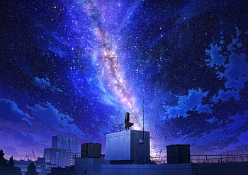 Anime Girl Lost In A Sky Of Stars, anime-girl, anime, artist, artwork, digital-art HD wallpaper