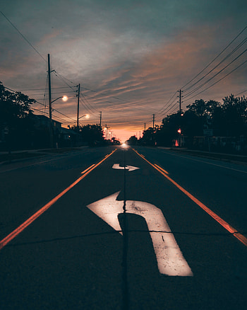 Cities, Night, Road, Markup, Pointers HD phone wallpaper