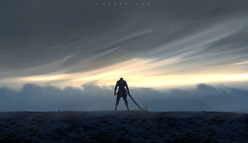 Journey Ghostblade Warrior, warrior, sword, artist, artwork, digital-art, deviantart HD wallpaper