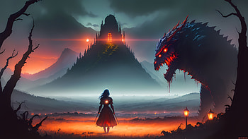 Oblivion, AI Art, woman, monster, fantasy, dark, Dark Fantasy HD wallpaper