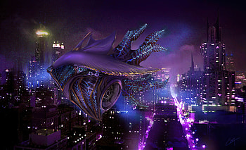 Futuristic Aircraft Venue , scifi, artist, artwork, digital-art, deviantart HD wallpaper