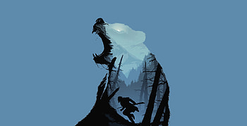 Silhouette, movie, poster, The Revenant HD wallpaper