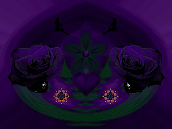 Deep Purple, eye candy, abstract, 3d, fractal, collage HD wallpaper