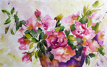 Flowers, watercolor, oil painting - For.com HD wallpaper