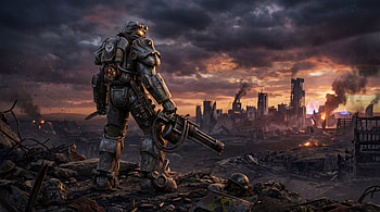 Wasteland Sentinel —, Soldier, Post Apocalyptic, Power Armor (Fallout) HD wallpaper
