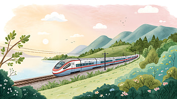 Serene Bullet Train Journey - Ultra, bullet train, train, landscape, mountain, nature HD wallpaper