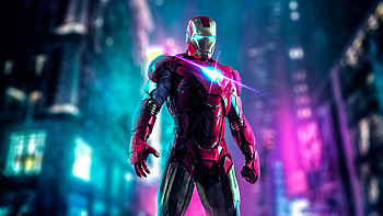 Iron Man Neon Art, iron-man, superheroes, artwork, digital-art, deviantart, neon HD wallpaper