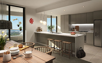 stylish kitchen design, modern interior, gray colors in the kitchen, kitchen project, living room, modern interior design HD wallpaper
