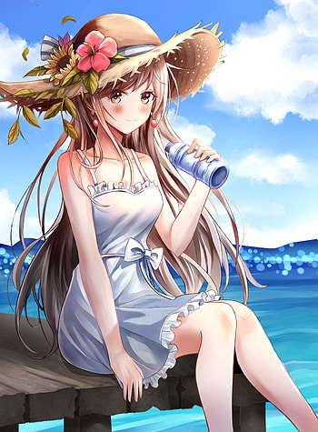 Anime, Art, Girl, Hat, Outfit, Attire HD phone wallpaper